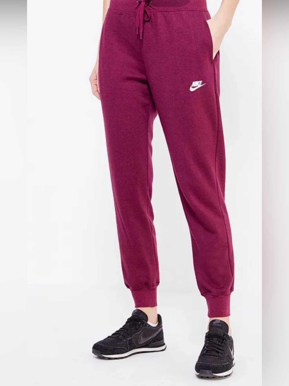 Nike Women's Fleece “Just Do It” Jogger Sweatpants size L Dark Berry